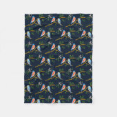 Blauwe vogels Blauw wollen deken (Voorkant)