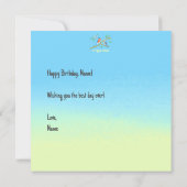 Blauwe vogels Bleekblauw & Groen Vlakke kaart (Achterkant)