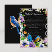 Blauwe Vogels Botanische Veiligheidsmaatregel Omhe Kaart (Voorkant / Achterkant)