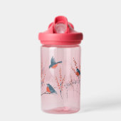 Blauwe vogels en Berry Struiken Waterfles (Voorkant)