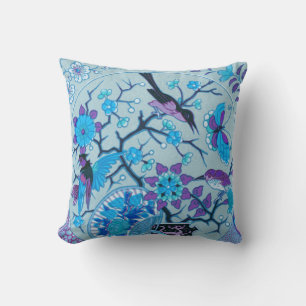 Blauwe vogels en Butterflies BlueThrow Pillow Kussen
