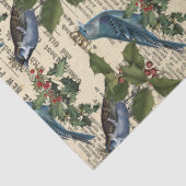 Blauwe vogels en de ontkoppeling van kerstabessen tissuepapier (Detail)