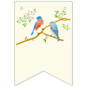 Blauwe Vogels Huwelijksfeest Vlaggen Vlaggetjes (Eerste vlag)