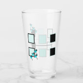 Blauwe vogels in de vlucht glas (Achterkant)