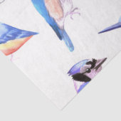 blauwe vogels in een analoge kleurregeling tissuepapier (Detail)