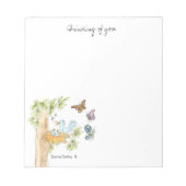 Blauwe vogels in een Boom Note Pad Notitieblok (Voorkant)