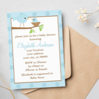 Blauwe Vogels in een Nest Baby shower
