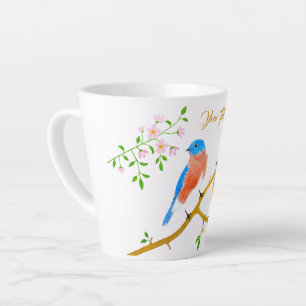 Blauwe vogels latte mok