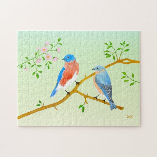 Blauwe vogels Legpuzzel (Horizontaal)