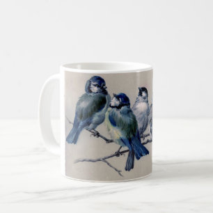 Blauwe vogels op een tak - Hector Giacomelli Koffiemok