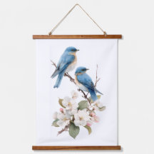 Blauwe vogels op kersenbloesem