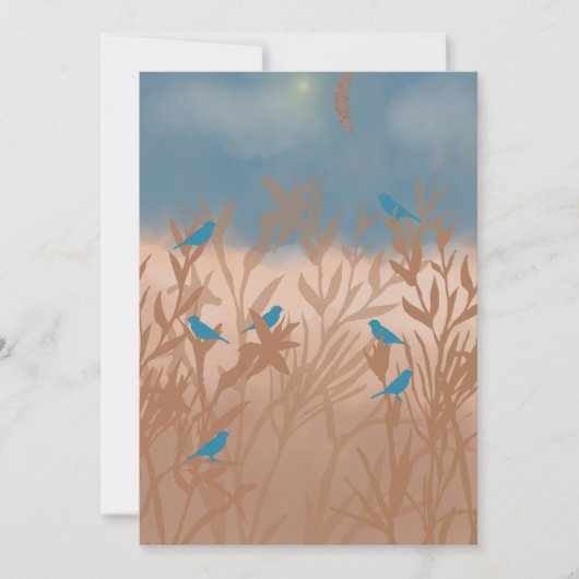 Blauwe vogels save the date (Voorkant)
