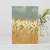 Blauwe vogels save the date (Staand voorkant)