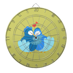 " blauwe vogels uit liefde " dartbord