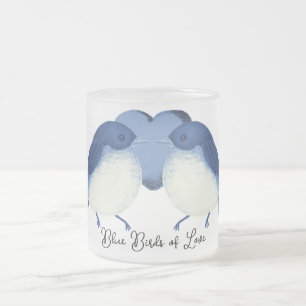 Blauwe Vogels van Liefde Matglas Koffiemok