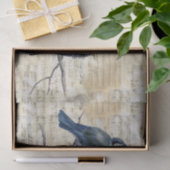 Blauwe vogels - vel muziekpapier tissuepapier (Geschenk)