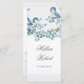  Blauwe Vogels Winter Wedding Ceremony Programma (Voorkant / Achterkant)