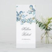  Blauwe Vogels Winter Wedding Ceremony Programma (Staand voorkant)