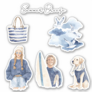 Blauwe Vogels Wolken Zomerbries Sticker