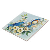 Blauwe vogeltegel tegeltje (Zijkant)