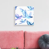 blauwe-vogelvlucht | Moderne Waterverf schilderkun Canvas Afdruk (Insitu (Woonkamer))