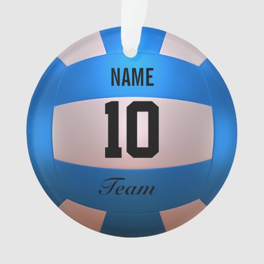 Blauwe volleybal ornament (voorkant)