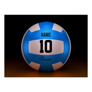 Blauwe volleybal perfect poster