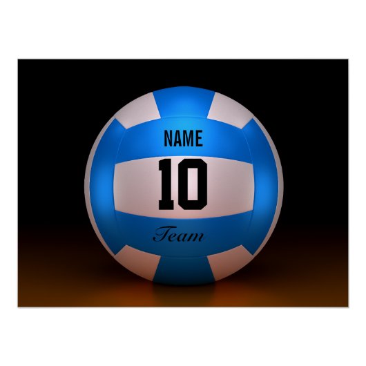 Blauwe volleybal perfect poster (Voorkant)