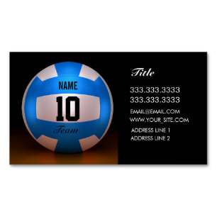 Blauwe volleybal visitekaartje magneet