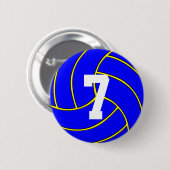 Blauwe Volleyball Aangepaste kleur en Jersey Numme Ronde Button 5,7 Cm (Voorkant /achterkant)