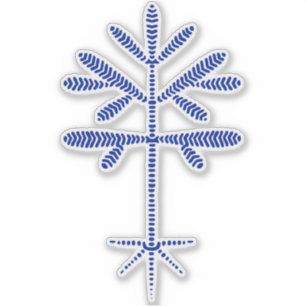 Blauwe vormgeving Vinyl Decal Sticker