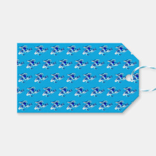 Blauwe Vorst Hemel Draak Fantasie Mythisch Blauw Cadeaulabel