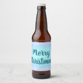 Blauwe vorst Kerst Bier Etiket (Voorkant)
