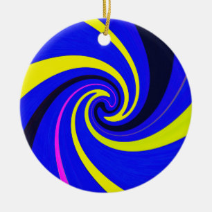 Blauwe vortex keramisch ornament