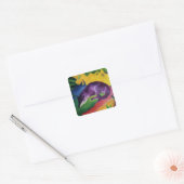 Blauwe vos, 1911 vierkante sticker (Envelop)