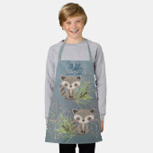 Blauwe vos schort (Gedragen)