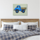 Blauwe vrachtwagen canvas afdruk (Insitu (Slaapkamer))