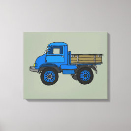 Blauwe vrachtwagen canvas afdruk