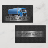 blauwe vrachtwagen | Koolstofstalen achtergrond Visitekaartje