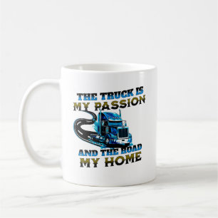 Blauwe Vrachtwagen Snelheid Road Passion Home Driv Koffiemok