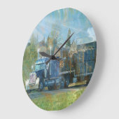 Blauwe Vrachtwagen Wall Clock Grote Klok (Hoek)