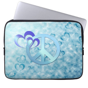Blauwe vrede laptop sleeve