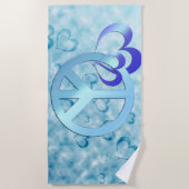 Blauwe vrede strandlaken (Voorkant)