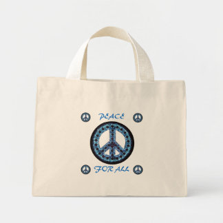 blauwe vrede voor alle zakken mini tote bag
