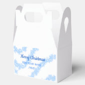 Blauwe vrolijke kerst sparkle glitter lijnen voeg bedankdoosjes (Geopend)