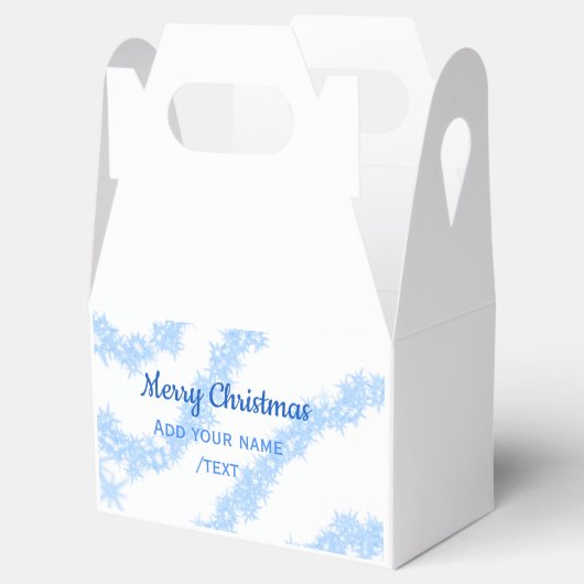 Blauwe vrolijke kerst sparkle glitter lijnen voeg bedankdoosjes (Geopend)