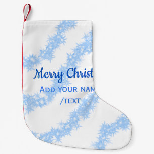 Blauwe vrolijke kerst sparkle glitter lijnen voeg kleine kerstsok
