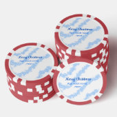 Blauwe vrolijke kerst sparkle glitter lijnen voeg poker chips (Opstapeling)