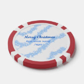 Blauwe vrolijke kerst sparkle glitter lijnen voeg poker chips (Enkel)