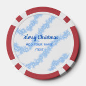 Blauwe vrolijke kerst sparkle glitter lijnen voeg poker chips (Achterkant)